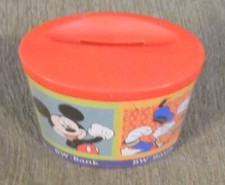 Alte Spardose ohne Schlüssel , BW Bank , oval 10 x 6 cm Höhe 9 cm , Walt Disney