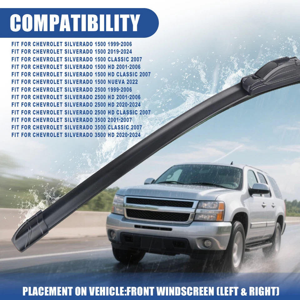 Limpiaparabrisas delantero de silicona suave gancho en J para GMC Sierra 1500 Classic 07 Foto 2 de 4