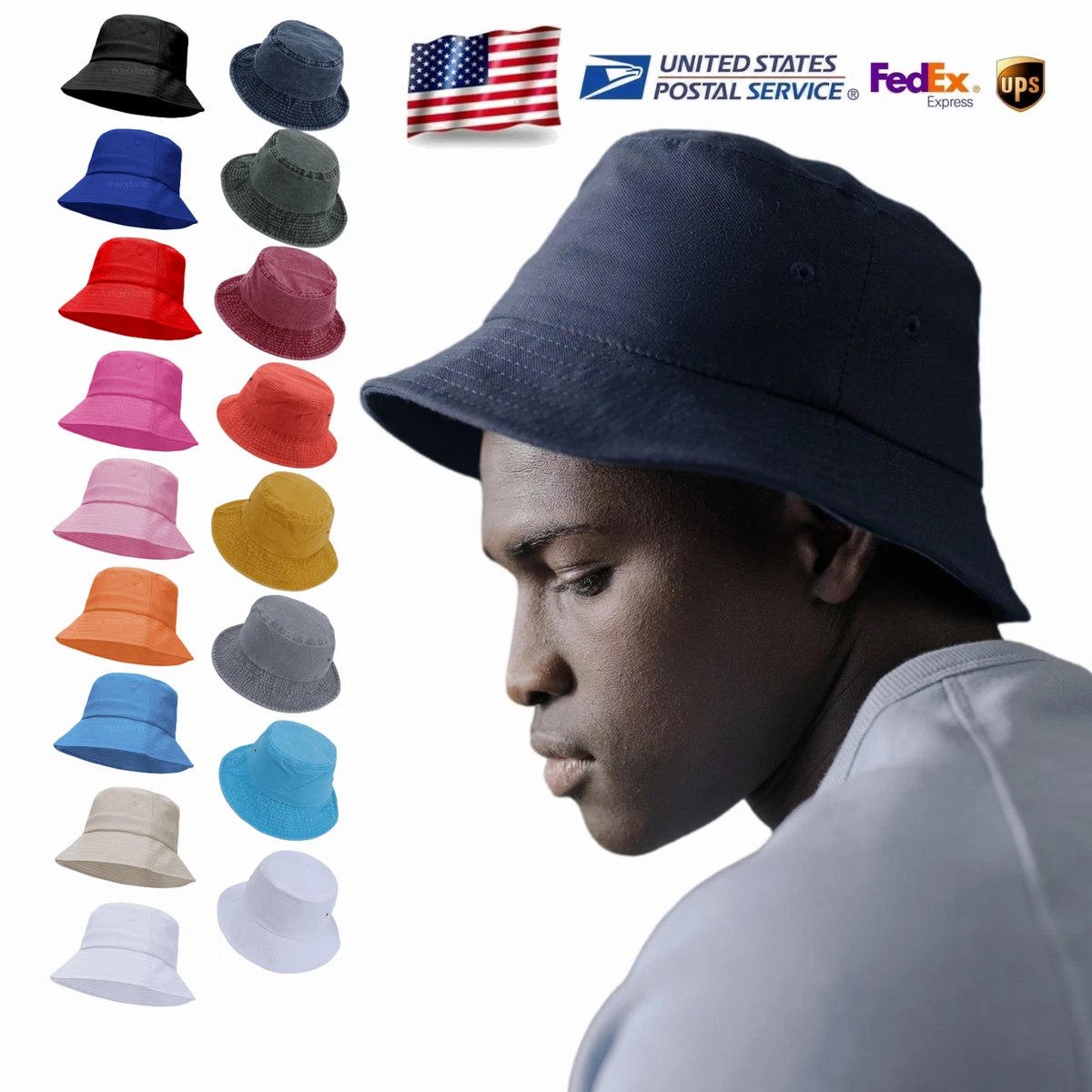 Solid Color Bucket Hat for Women and Men Packable Travel Summer Beach Hat  Cool