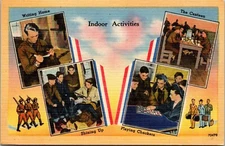 Military Multi-View Postcard WWII Era Soldiers