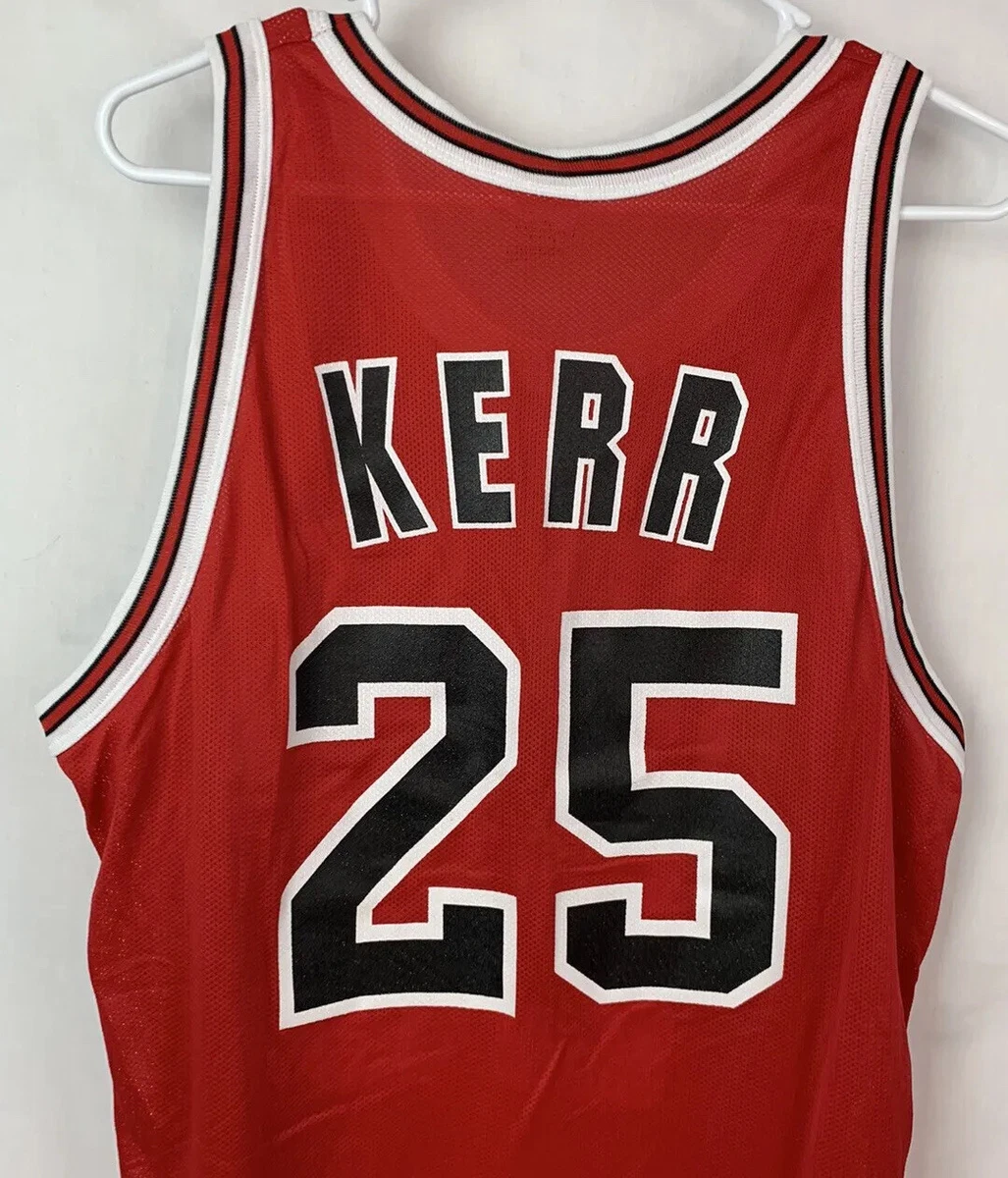 NBA Bulls 25 Steve Kerr White And Red Throwback Men Jersey