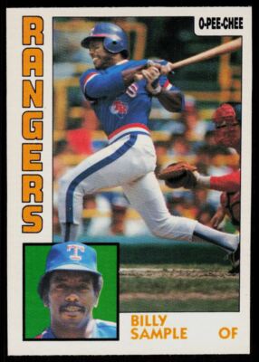 1984 O-Pee-Chee OPC Set Break Billy Sample Texas Rangers #12
