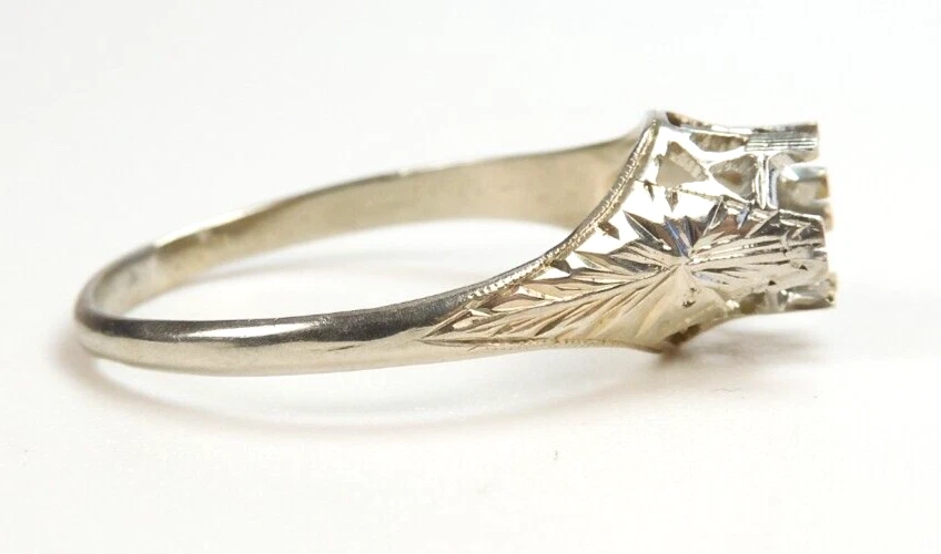 Antique 1920's Engagement Mounting 22KW Hold 5.5 MM Ring Size 10 UK-T1/2 Deco - Image 3 of 4
