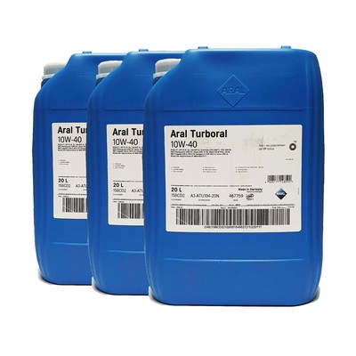 ARAL Turboral 10W-40 LKW-Motorenöl ACEA E7,  DETROIT DIESEL 93K215, 3x20 Liter