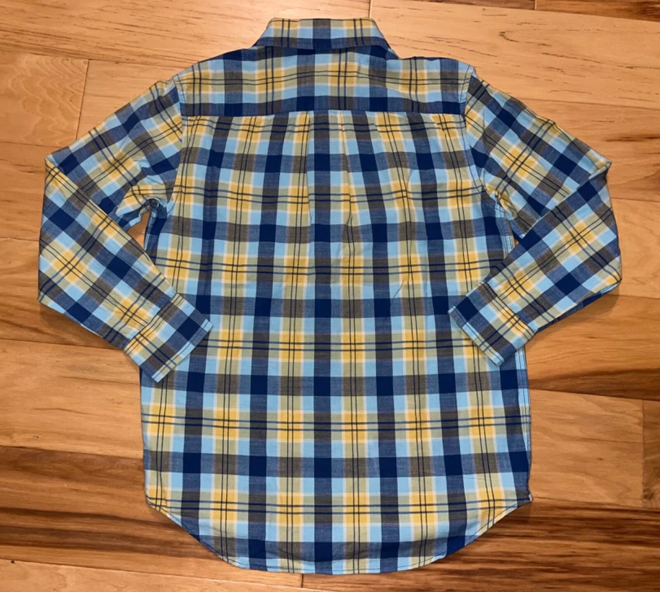 GAP KIDS МАЛЬЧИКОВ СИНИЙ И ЖЕЛТЫЙ КЛЕТКУ РУБАШКА НА ПУГОВИЦАХ РАЗМЕР 10 ОТЛИЧНОМ СОСТОЯНИИ LD2 - Изображение 3 из 4