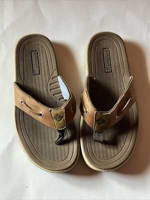 Sperry Top-Sider Leather Sandals Mens Size 10 Brown Hook and Loop Straps Outdoor Sperry Top-Sider Leather Sandals Mens Size 10 Brown Hook and  main image 2