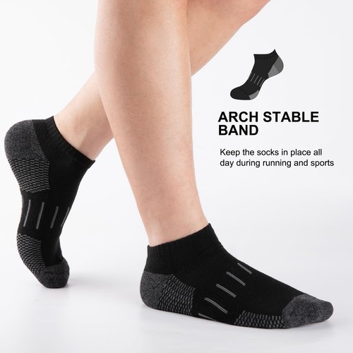 Men's Athletic Ankle Socks Moisture Wicking Cushion Sports Running Low Cut So... - Picture 4 of 6