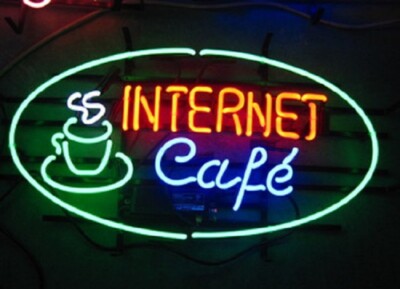 Internet Cafe Neon Sign Light Lamp Workshop Poster Cave Collection 24''x20''