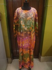 TIE DYE 8XL MAXI ETHNIC HANDMADE 100 COTTON TOP KURTA KURTI CHIKAN EMBROIDERY
