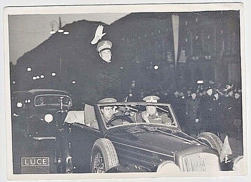 🔴ZWEITER WELTKRIEG - ITALIENISCHE FASCHISTENPARADE -GENERAL RODOLFO GRAZIANI- ORIGINAL FOTO - Bild 1 von 3