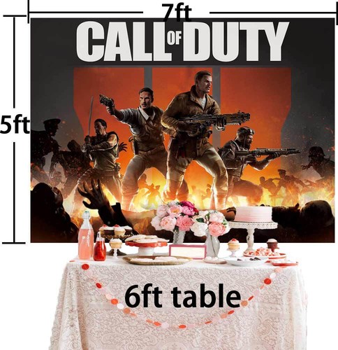 Call of Duty Birthday Party Supplies Banner Backdrop Vinyl Cool 7x5ft - Picture 2 of 7