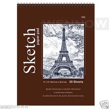 Quality Sketch Paper Book Pad, 9 x 12 inches, Top Bound Each 30 Sheets