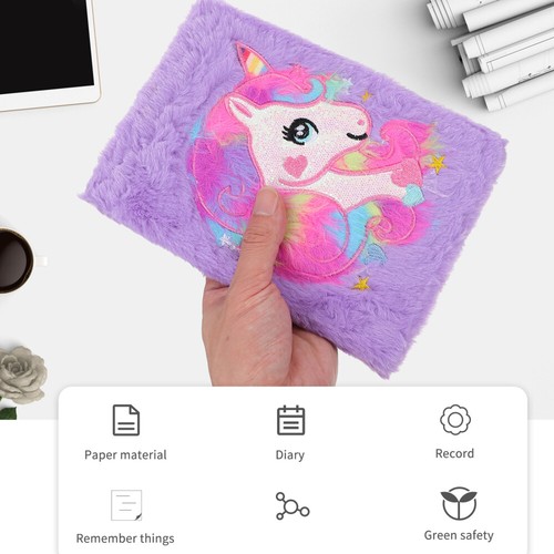 2 Count Plush Notebook Creative Unicorns Notepad Scrapbook Travel Girl - Picture 10 of 12