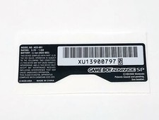 Game Boy Advance SP GBA SP AGS-001 Model Sticker