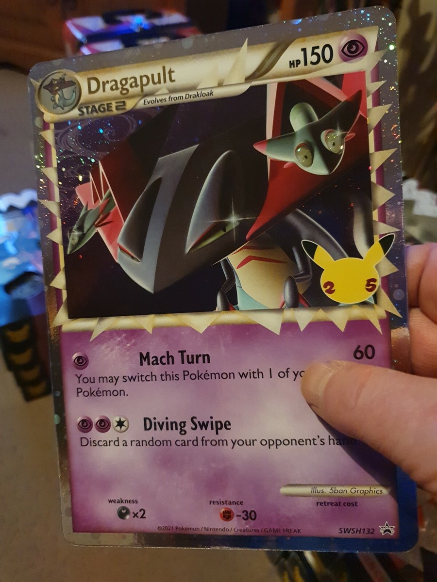 Pokemon 25th Dragapult slightly bent Oversized Card Swsh132 Promo