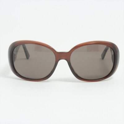 Chanel Coco Mark Camila Sunglasses Plastic Brown With Black Flowers On Arms