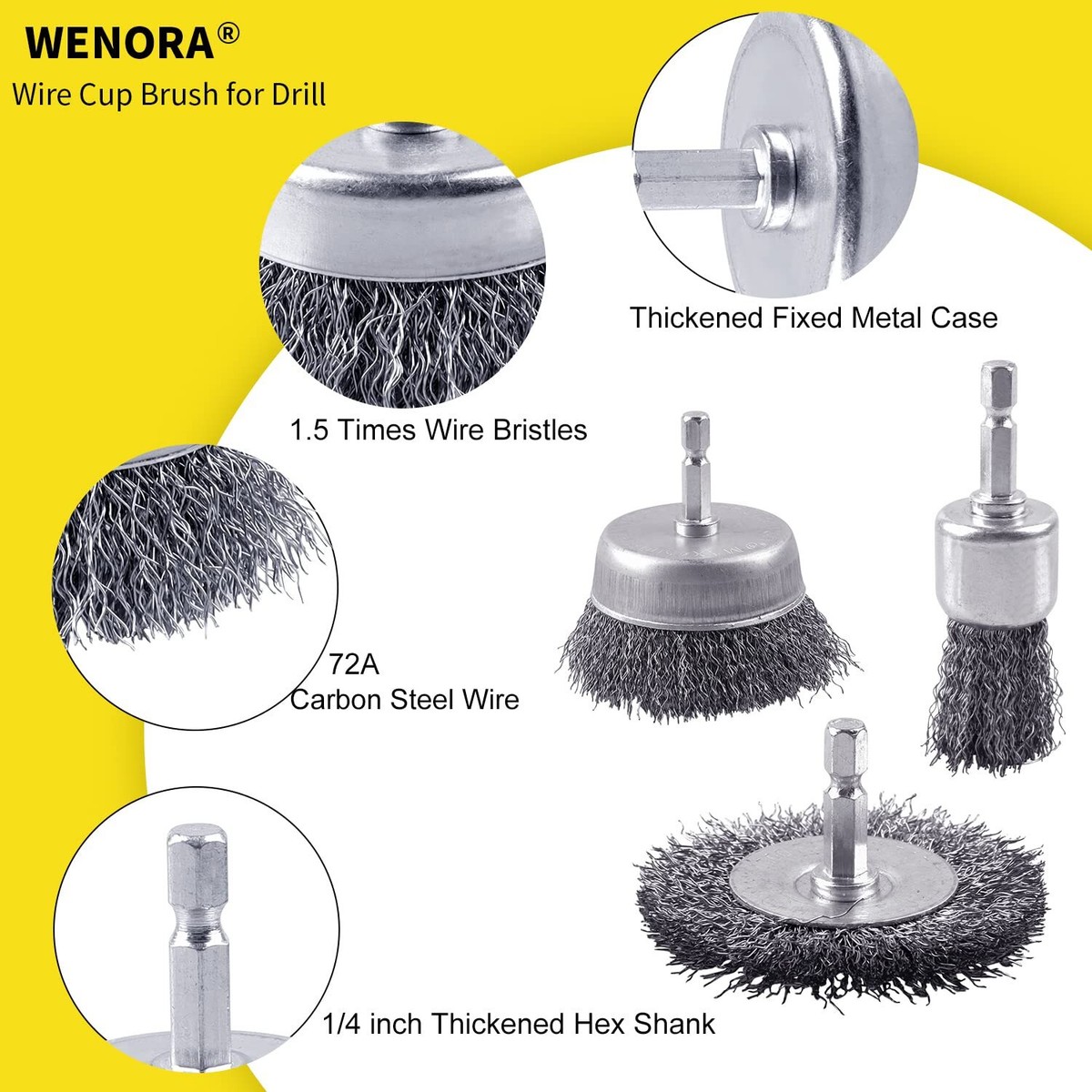 Wire Brush For Drill Wire Brushes Drills Set, 9 Pcs Wire Brush Wheel , Cup Brush And Tube Brush Kit, Metal Brushes With 1/4 Inch Shank For Cleaning Rust ,Removing Paint And - View #8