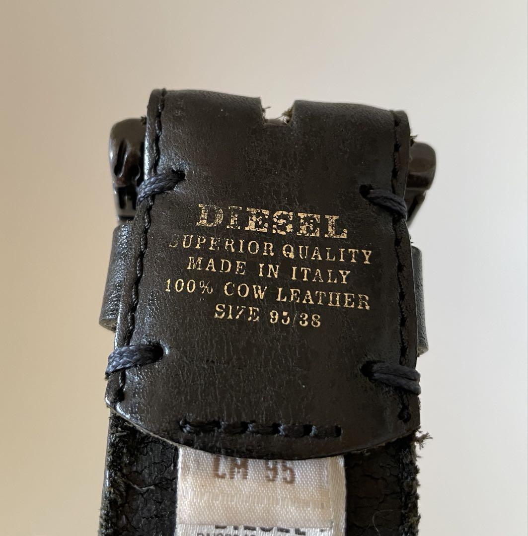 DIESEL ブラックレザー ベルト 95/38 B-SHIFT II｜メンズ｜レザーベルト｜ブラック/ブラウン｜ディーゼル