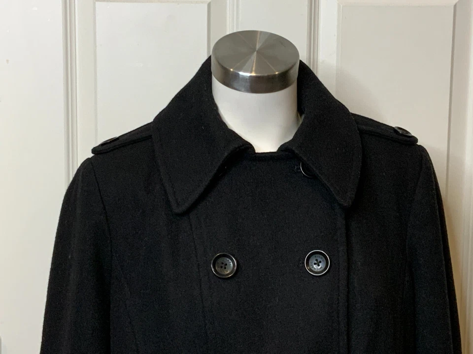 Abrigo de Invierno Michael Kors Negro Mezcla Lana Doble Pecho, Talla Grande Foto 2 de 4