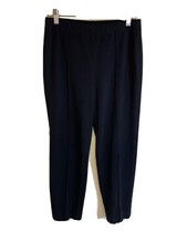 ST JOHN Size 8 Ponte Tapered Leg Pants Black Front Seam Office Career