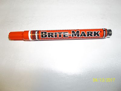 Lot of 3 Dykem #84005 Brite Mark medium tip ORANGE industrial paint marker