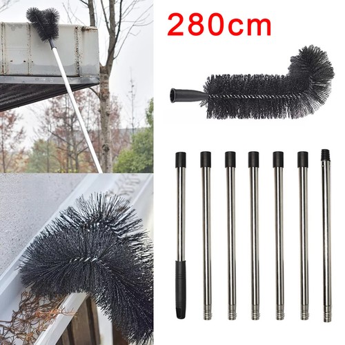 Gutter Cleaning Brush Roofing Tool w/ Extendable Pole Gutter Cleaner