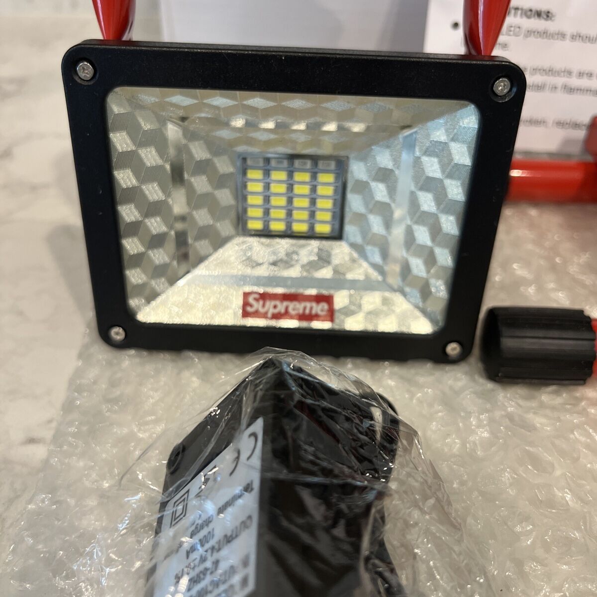 Supreme Cordless Floodlight Lamp Red FW16 New W/tags Box Ships Now Supreme Cordless Floodlight Lamp Red FW16 New W/tags Box Ships Now