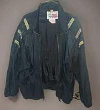 80s 90s Vintage Black  Gold Windbreaker Jacket Pants Jogging Suit