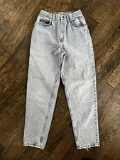 Vintage Gitano High Waist Rise Mom Jeans 80s 90s Tapered Light Wash 24X30 Denim