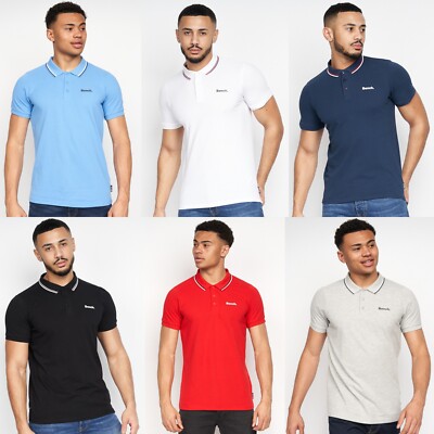 Mens Bench Polo Shirt Short Sleeve 100% Cotton Summer Top Collared