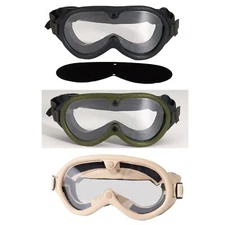 Army Marine G.I. Type Sun, Wind, And Dust Goggles - Black, Olive Drab, Tan