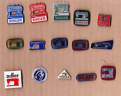 Vintage NÄHMASCHINE LOGO Stecknadel Anstecker Brosche 60er Jahre 