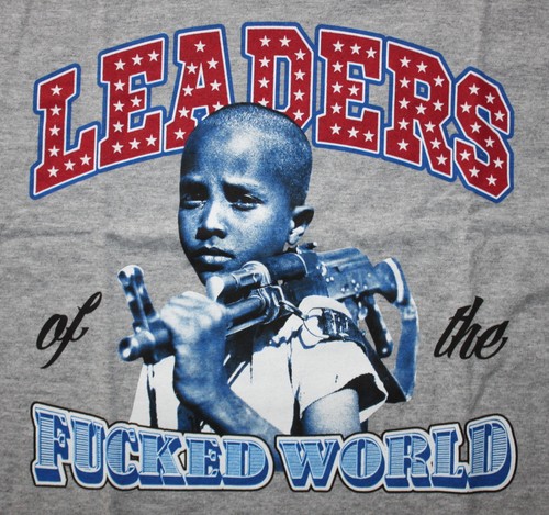Men's MUSA Small Gray Red Blue LEADERS of WORLD S/S Cotton T-Shirt USA Made New - Picture 2 of 10