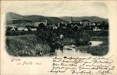 Postcard Furth in the forest Upper Palatinate Bavaria, city view, church towers - 5082358