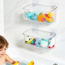 Bath Toy Storage 2 Packs, Large Bath Toy Holder, Quick Dry Bathtub Toys Organ...