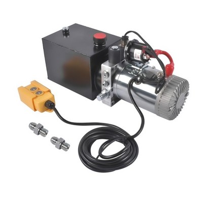 Single Acting Hydraulic Pump w/12V Motor for Container Truck Tailplates 4 Quart