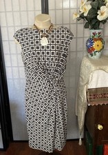 LAUREN Ralph Lauren Wom 14 Lined Assymetric Knot Dress