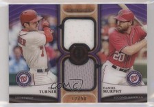 2018 Topps Tribute Dual Relics Purple 12/50 Daniel Murphy Trea Turner #DR-TM ii1
