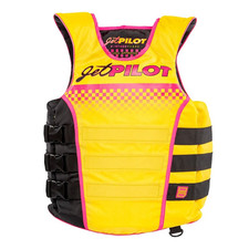 JetPilot Vintage Nylon Side Entry Life Vest PFD Yellow Water Sports