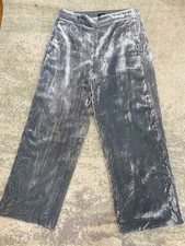NEW J Crew Size 8 Peyton Wide-Leg Ankle Length Velvet Pants Smoky Blue NWT
