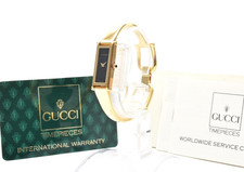 Near Mint GUCCI 1500L Vintage Women's Quartz Watch Black Dial Japan