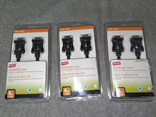 Lot of 3 Staples VGA HD15 Monitor Cables Male Male 6FT  18771 6 Feet