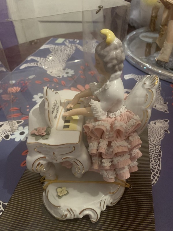 Dresden Germany Figurine Large Mint Still Tied To Cardboard & In Orig Container