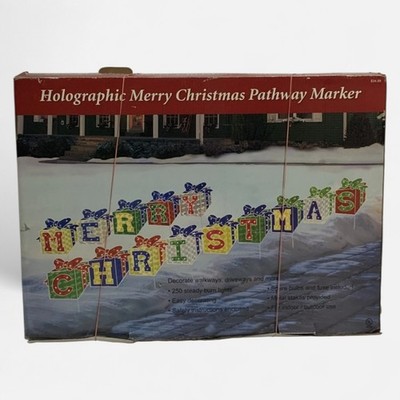 Merry Christmas Lights Display Pathway Marker Holographic Presents Outdoor