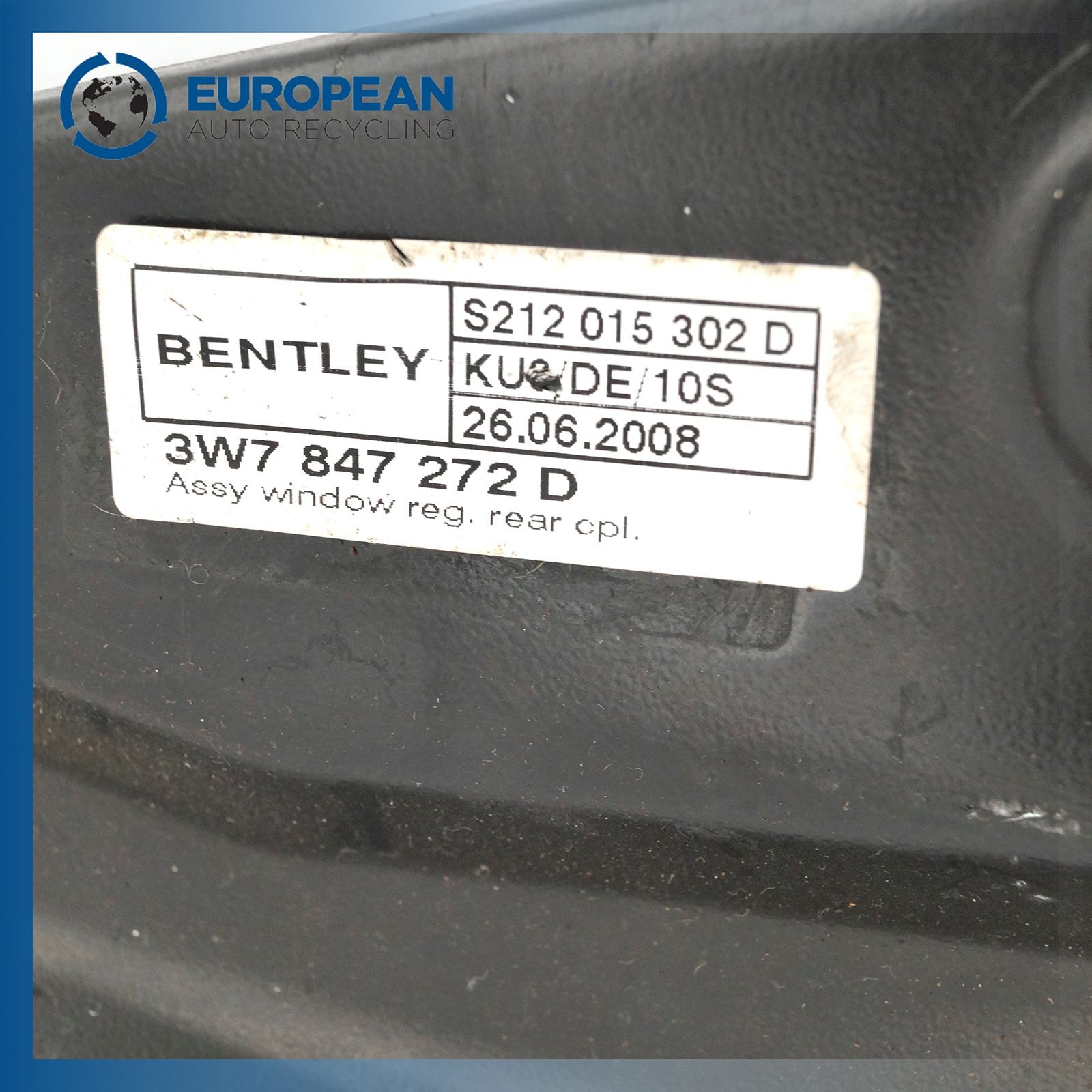 Bentley Continental GT 2007-2011 Right Quarter glass