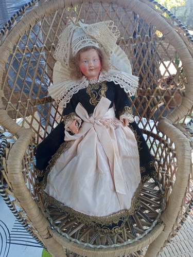 Poupée Folklorique Indochine Petitcollin - 29cm - Tête Celluloïd - Années 1950