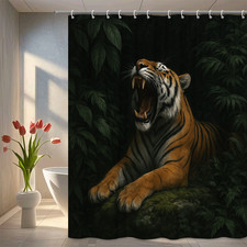 Majestic Tiger Shower Curtain for Wildlife Home Decor