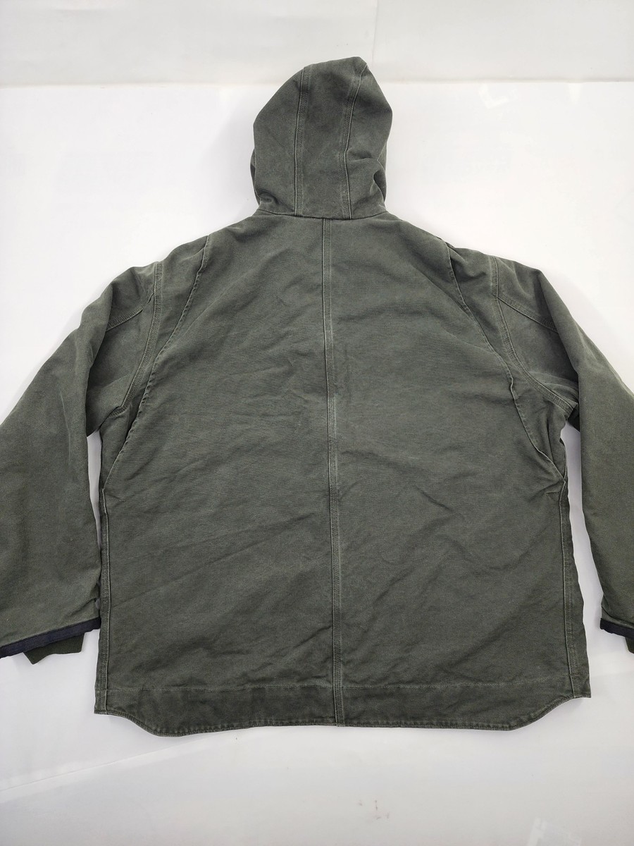 Carhartt J284 Canvas Jacket Sherpa Vtg Mens 3XL TALL Workwear Moss