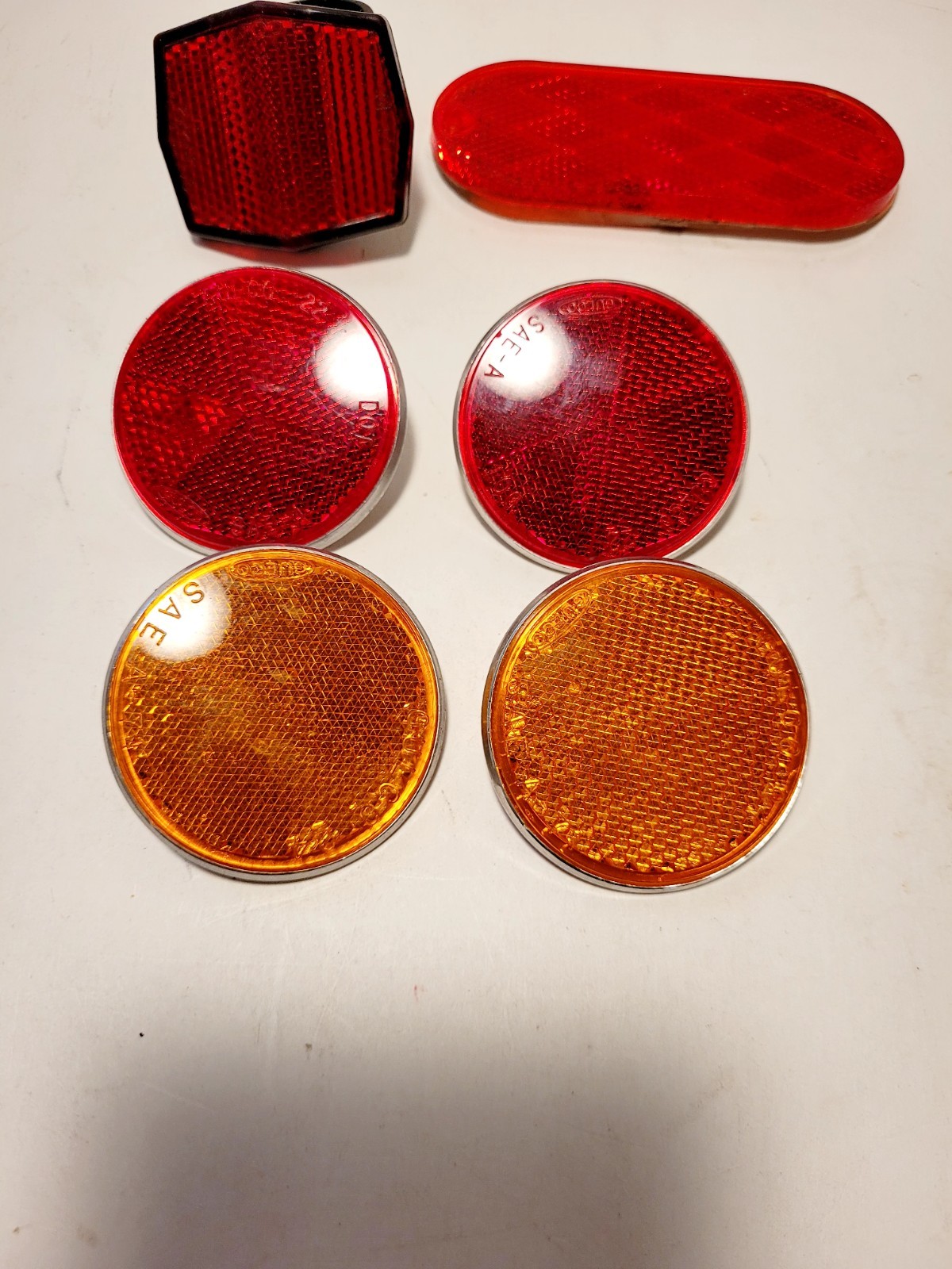 Vintage Schwinn Gulco Reflector No.2222 2¼" BRIGHT STAR MIX LOT of 6 Reflector