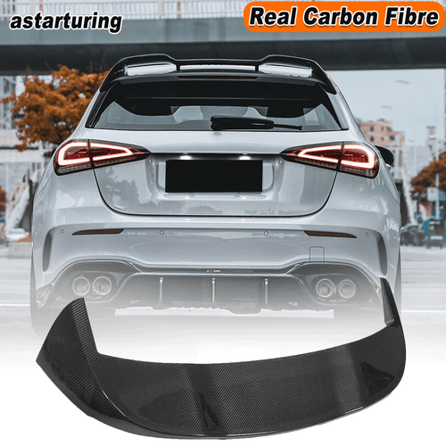 For Mercedes Benz W177 A200 A35 2019-2022 REAL CARBON Rear Roof Spoiler Top Wing - Picture 1 of 11